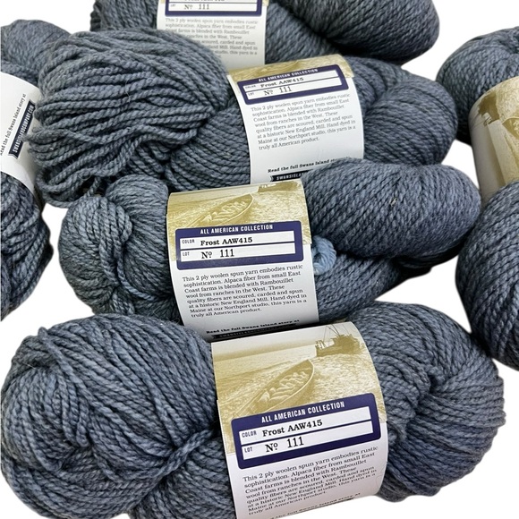 SWANS ISLAND YARN - 7 Skeins Worsted Rambouillet Wool & Alpaca Frost AAW145 Gray - Picture 2 of 6